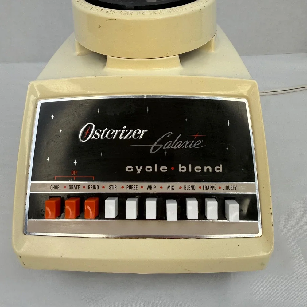 Vintage Osterizer Galaxie Cycle Blend 10 Speed Blender Cream Brown TESTED WORKS